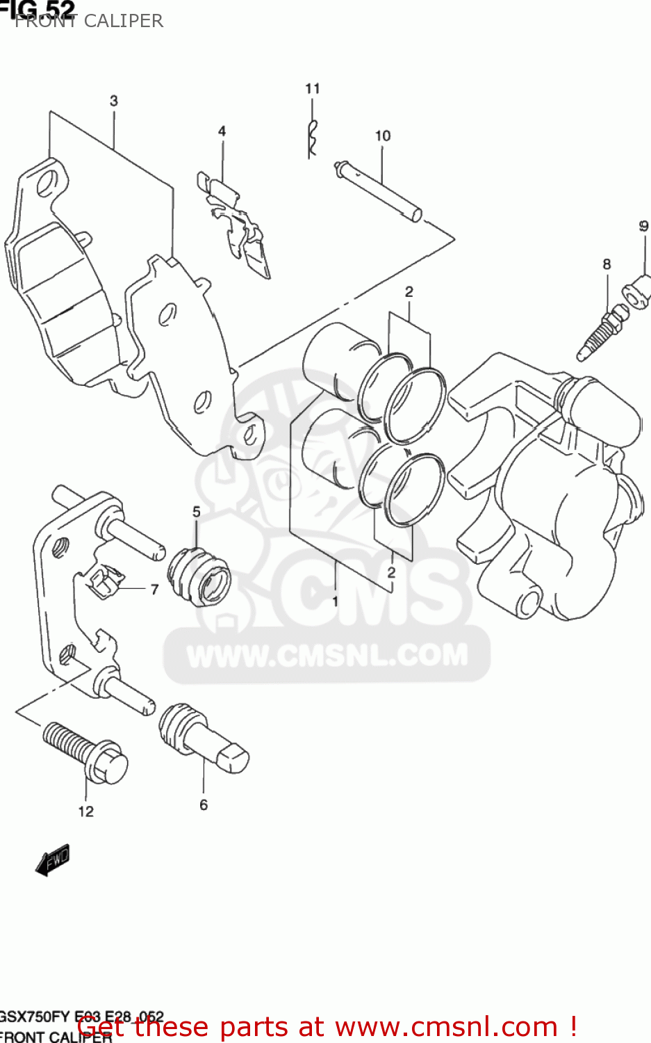 FRONT CALIPER GSX750F KATANA 1998 (W) USA (E03)