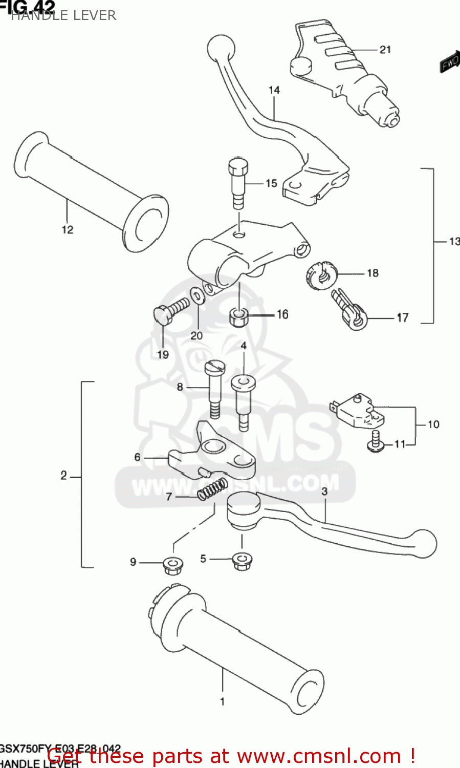 HANDLE LEVER GSX750F KATANA 1998 (W) USA (E03)