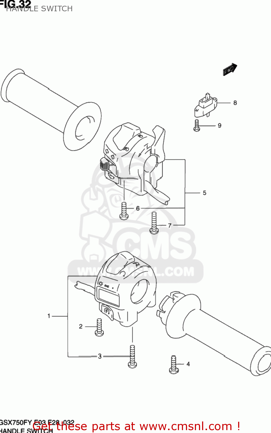 HANDLE SWITCH GSX750F KATANA 1998 (W) USA (E03)