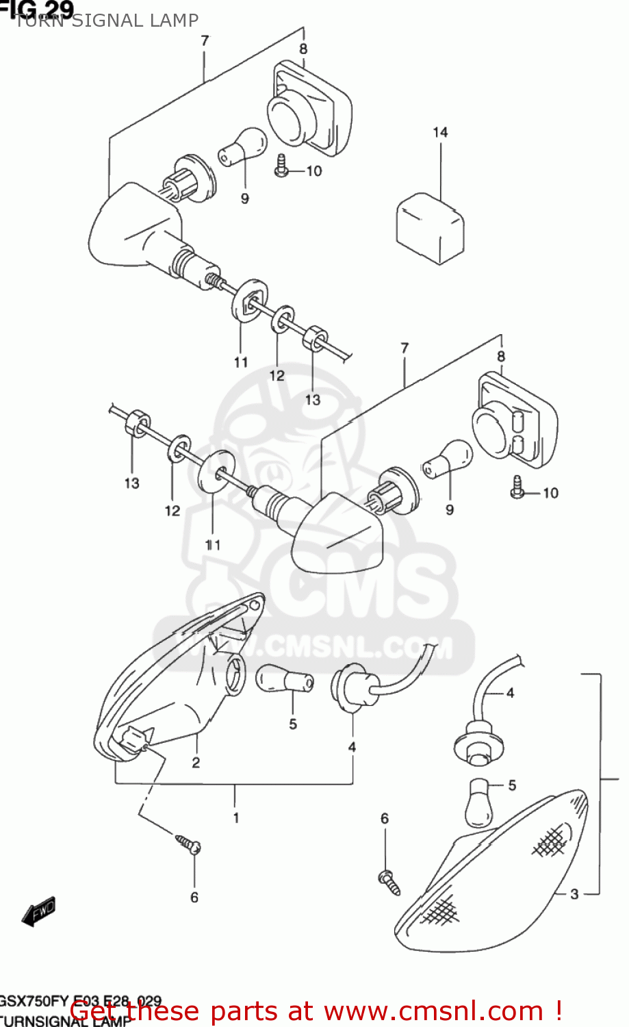 TURN SIGNAL LAMP GSX750F KATANA 1998 (W) USA (E03)