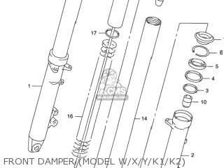 FRONT DAMPER (MODEL W/X/Y/K1/K2) - GSX750F KATANA 1998 (W) USA (E03)