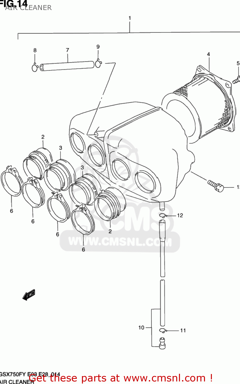 AIR CLEANER GSX750F KATANA 1999 (X) USA (E03)