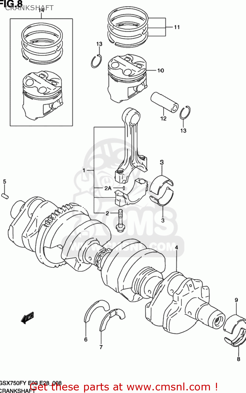 CRANKSHAFT GSX750F KATANA 1999 (X) USA (E03)