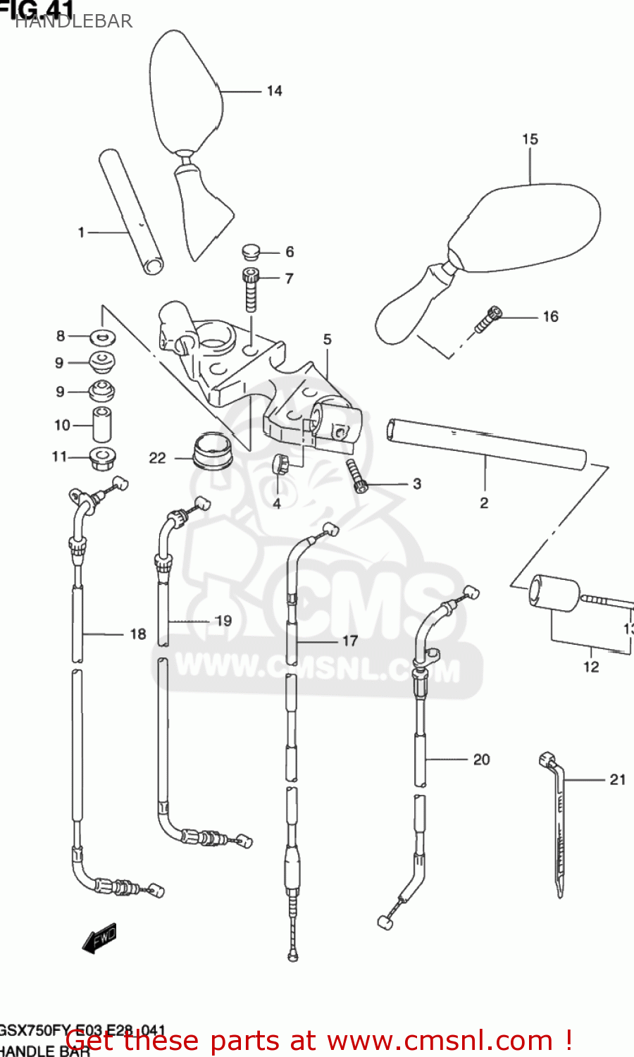 HANDLEBAR GSX750F KATANA 1999 (X) USA (E03)