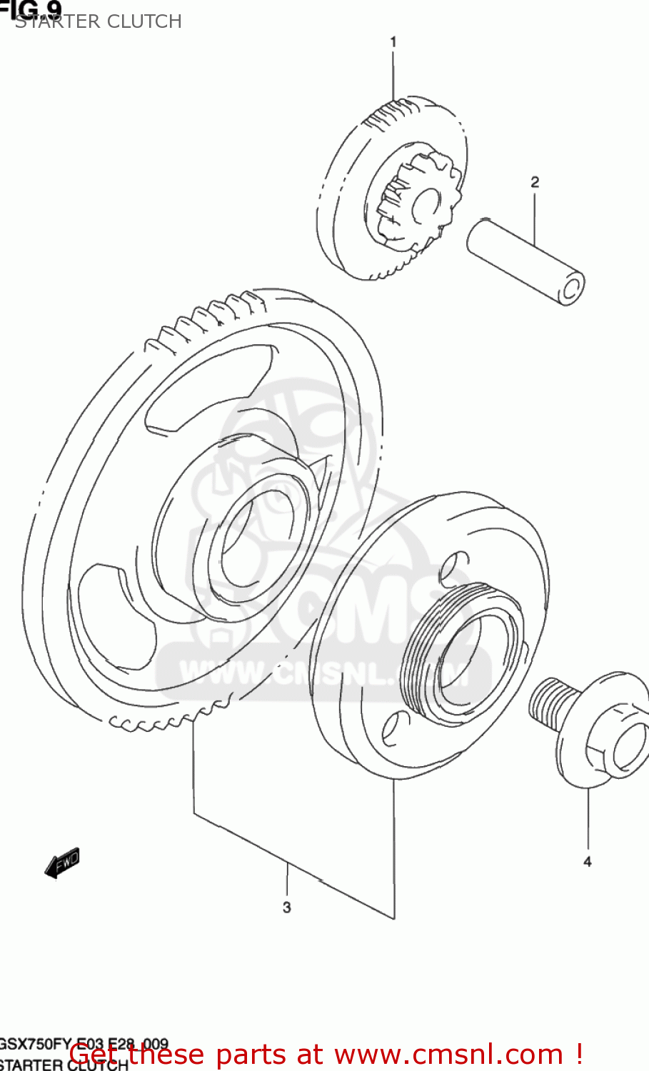 STARTER CLUTCH GSX750F KATANA 1999 (X) USA (E03)