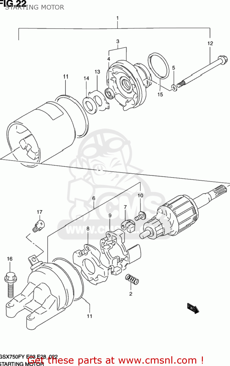 STARTING MOTOR GSX750F KATANA 1999 (X) USA (E03)
