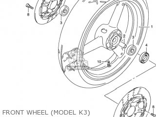 FRONT WHEEL (MODEL K3) - GSX750F KATANA 1999 (X) USA (E03)