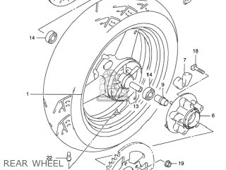 REAR WHEEL - GSX750F KATANA 1999 (X) USA (E03)