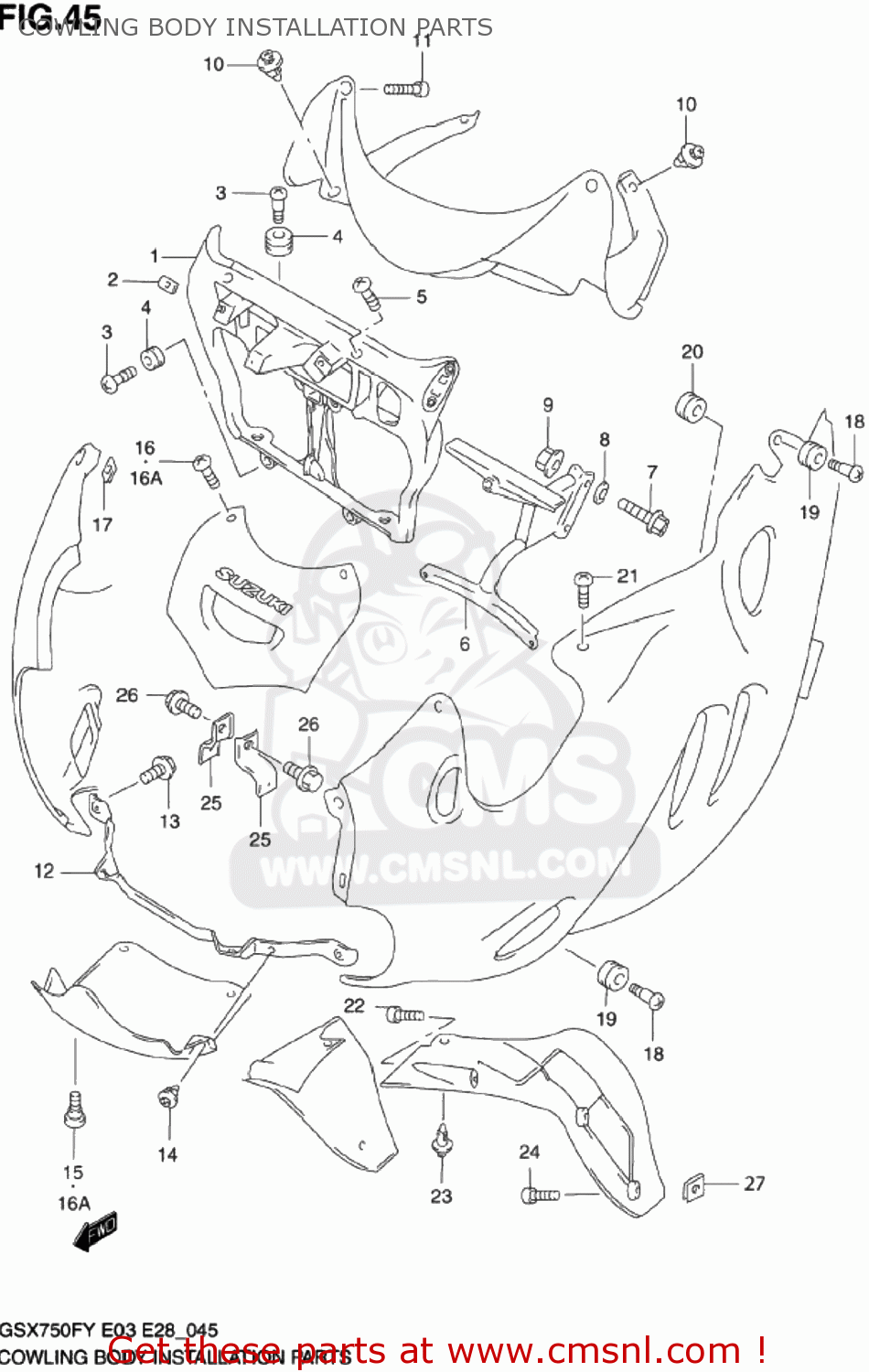 Suzuki Gsx750f Katana 00 Y Usa E03 Cowling Body Installation Parts Buy Original Cowling Body Installation Parts Spares Online