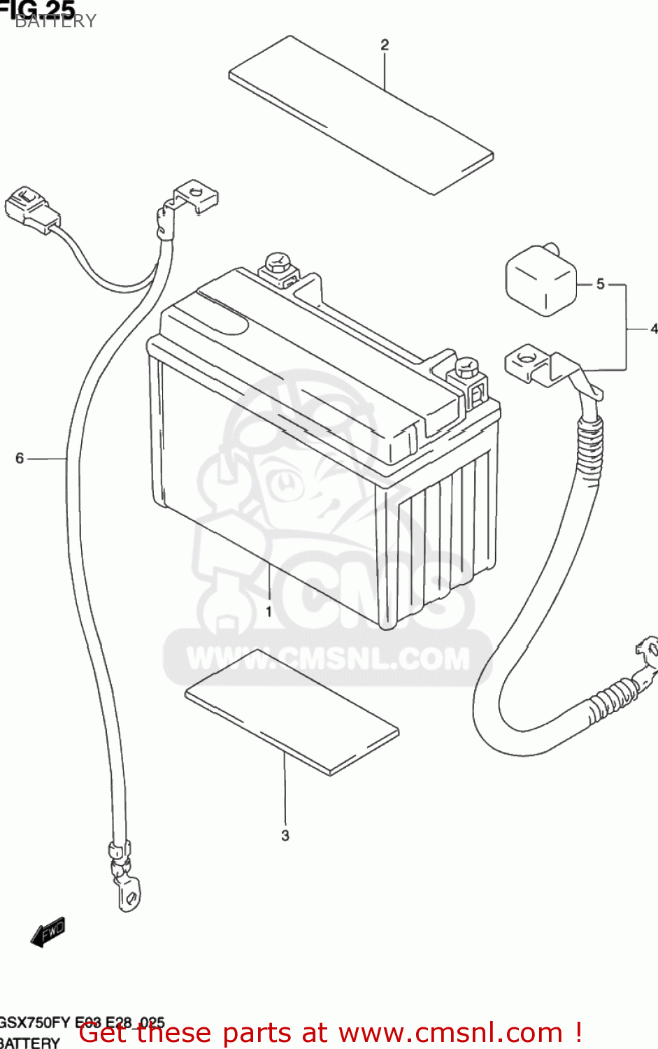 BATTERY GSX750F KATANA 2000 (Y) USA (E03)