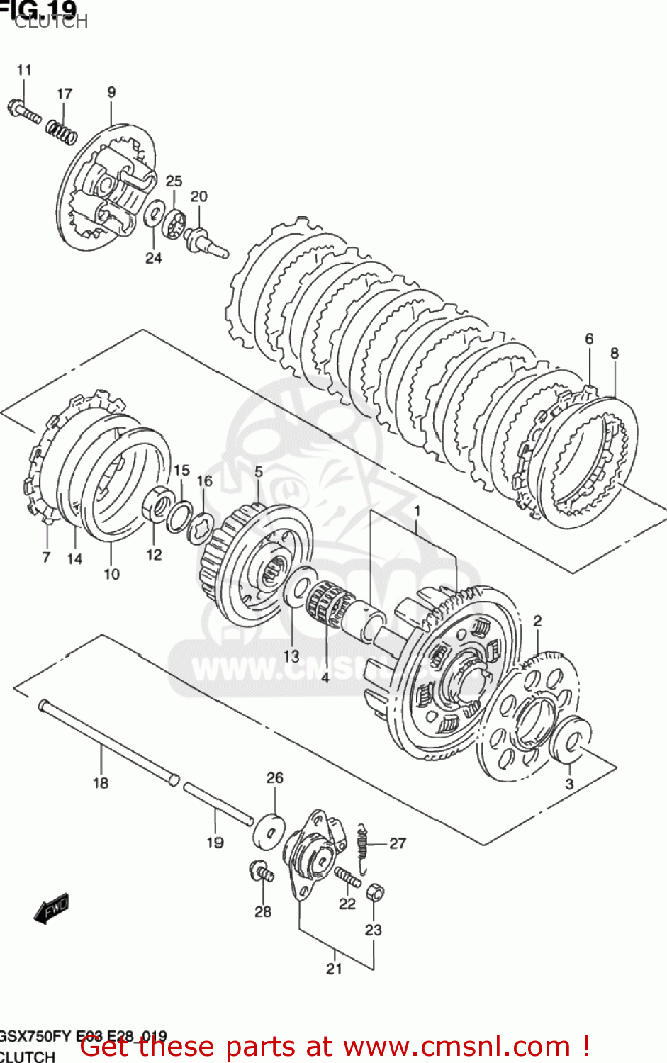 CLUTCH GSX750F KATANA 2000 (Y) USA (E03)
