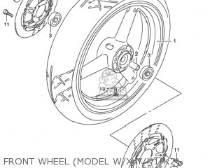 FRONT WHEEL (MODEL W/X/Y/K1/K2) - GSX750F KATANA 2000 (Y) USA (E03)