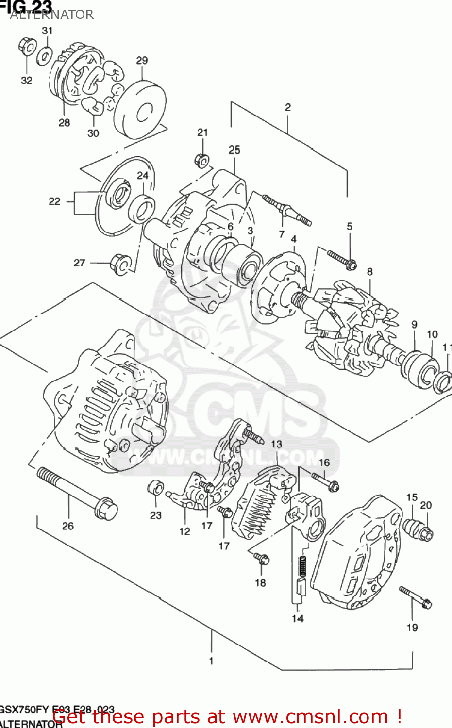 ALTERNATOR GSX750F KATANA 2001 (K1) USA (E03)