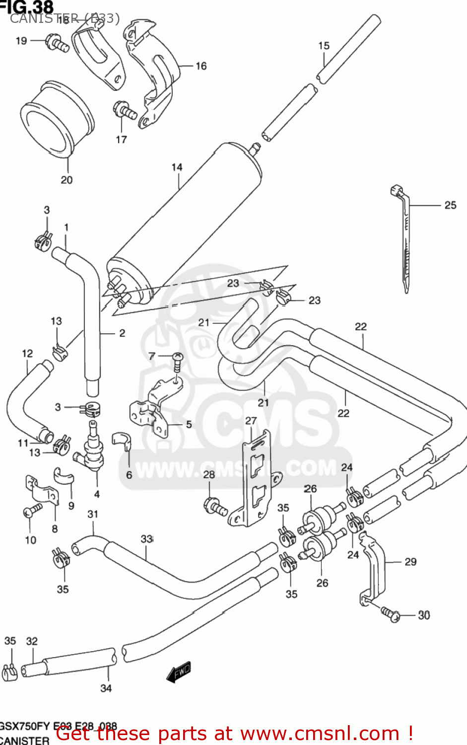 CANISTER (E33) GSX750F KATANA 2001 (K1) USA (E03)