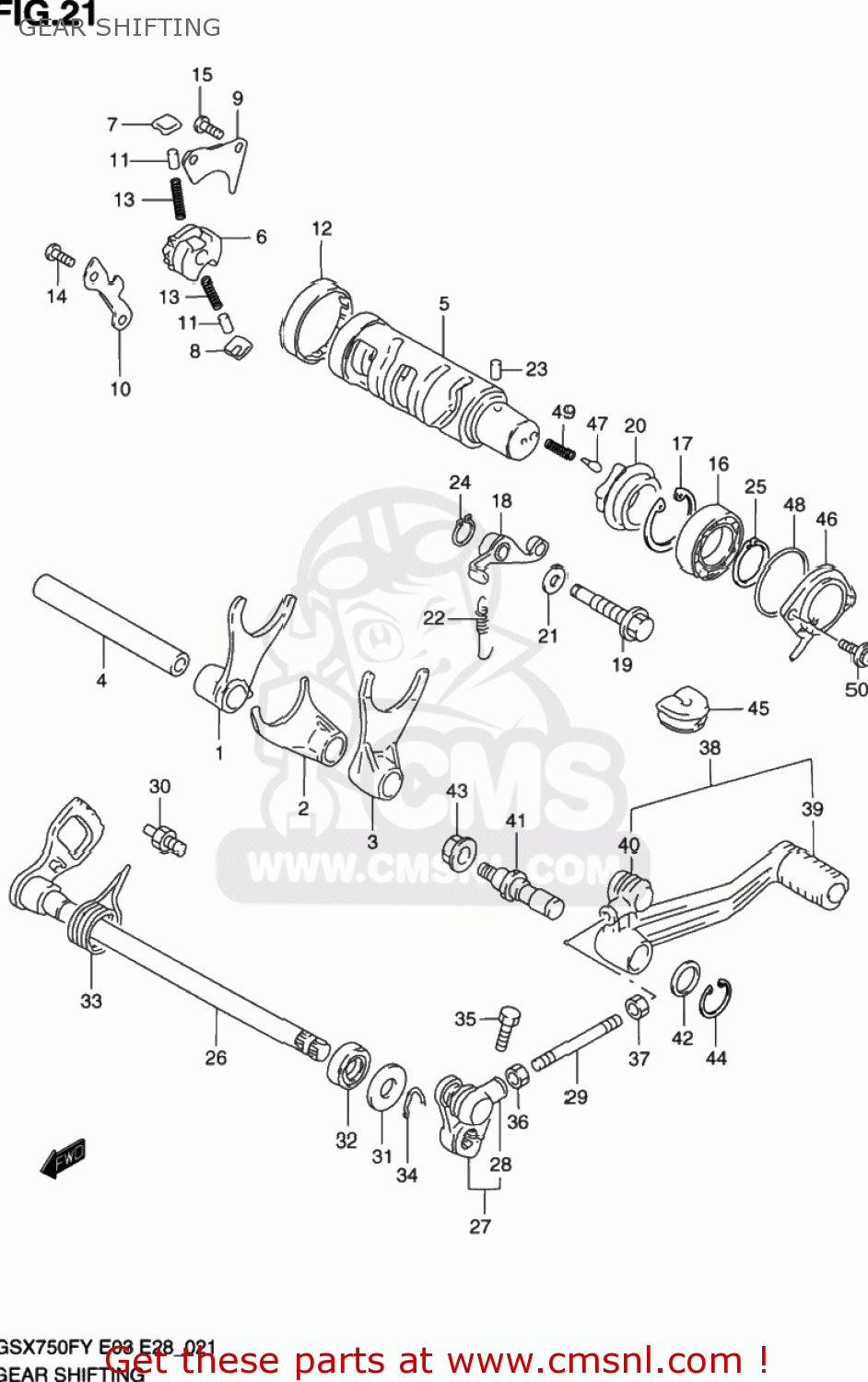 GEAR SHIFTING GSX750F KATANA 2001 (K1) USA (E03)