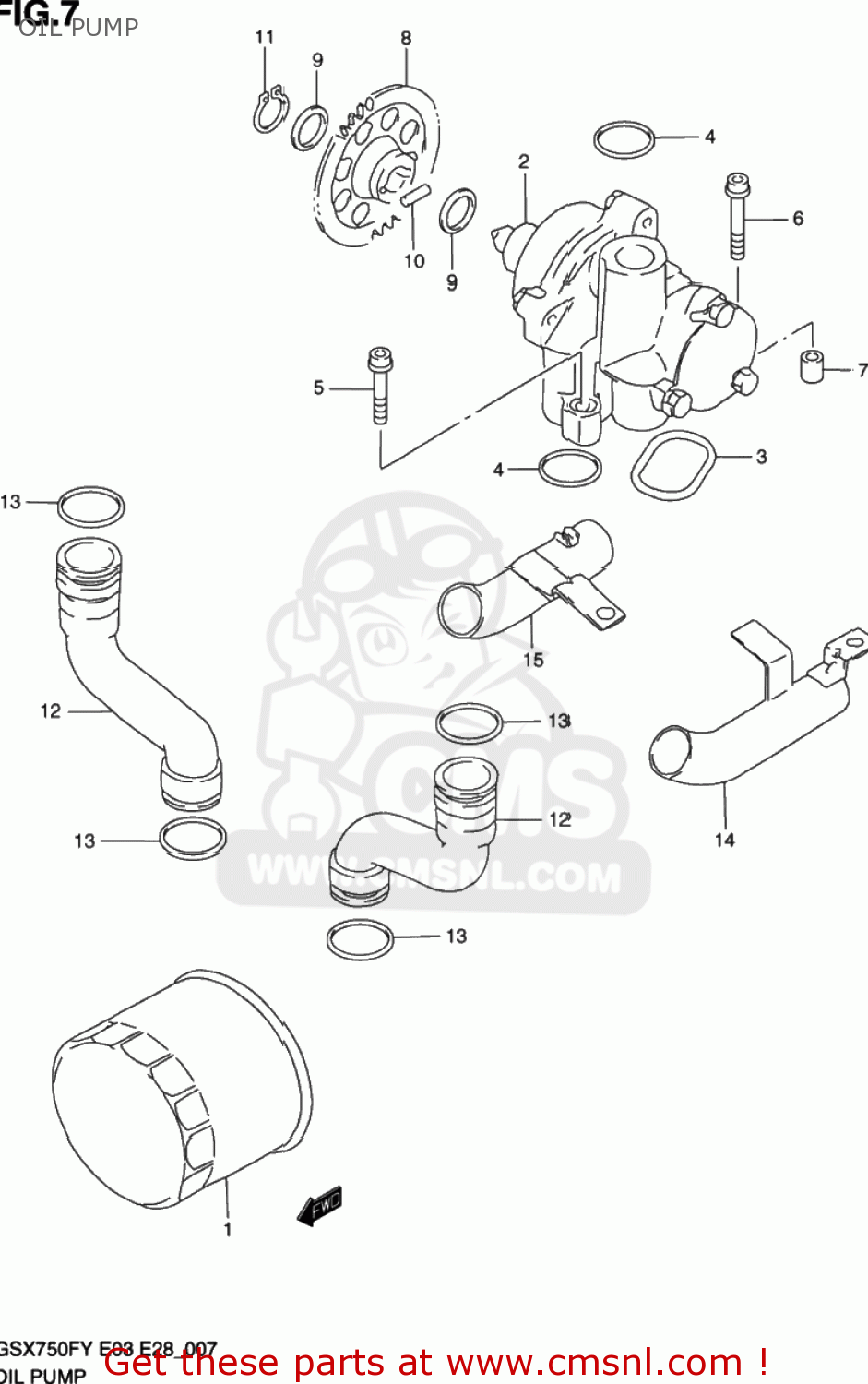 OIL PUMP GSX750F KATANA 2001 (K1) USA (E03)