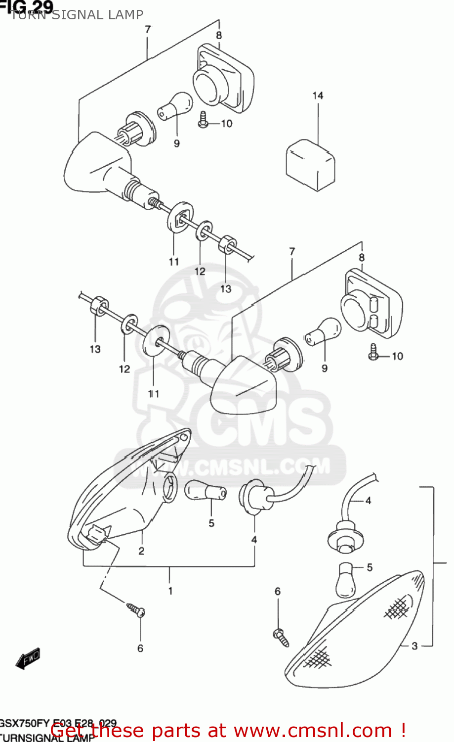 TURN SIGNAL LAMP GSX750F KATANA 2001 (K1) USA (E03)