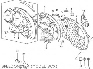 SPEEDOMETER (MODEL W/X) - GSX750F KATANA 2001 (K1) USA (E03)