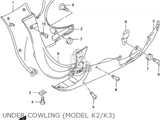 UNDER COWLING (MODEL K2/K3) - GSX750F KATANA 2001 (K1) USA (E03)