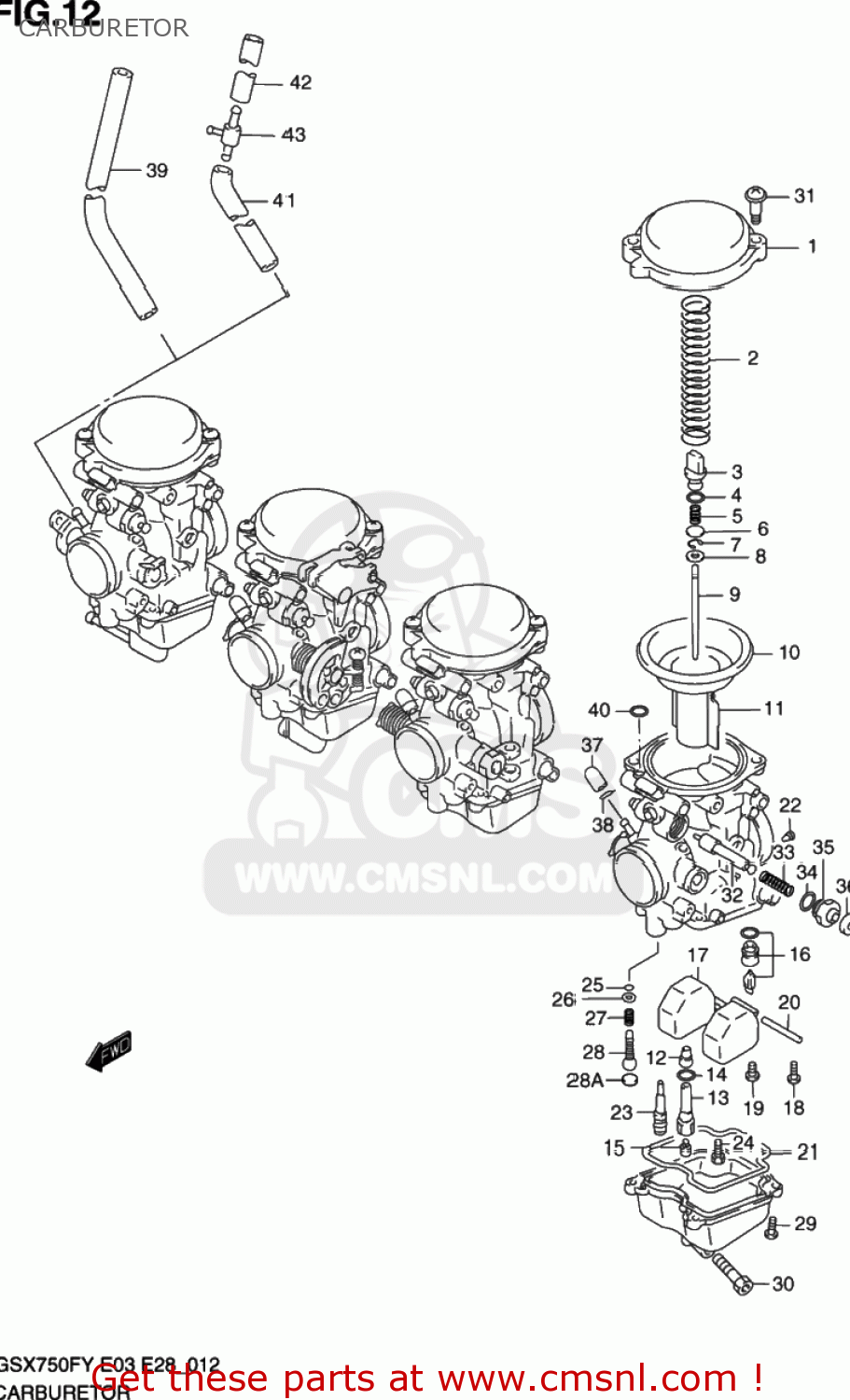 CARBURETOR GSX750F KATANA 2002 (K2) USA (E03)