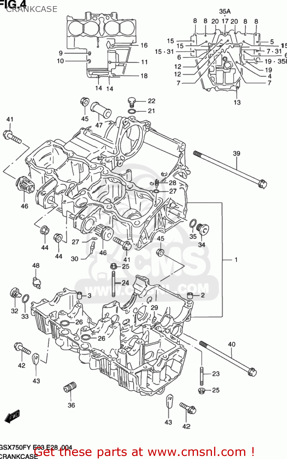 CRANKCASE GSX750F KATANA 2002 (K2) USA (E03)