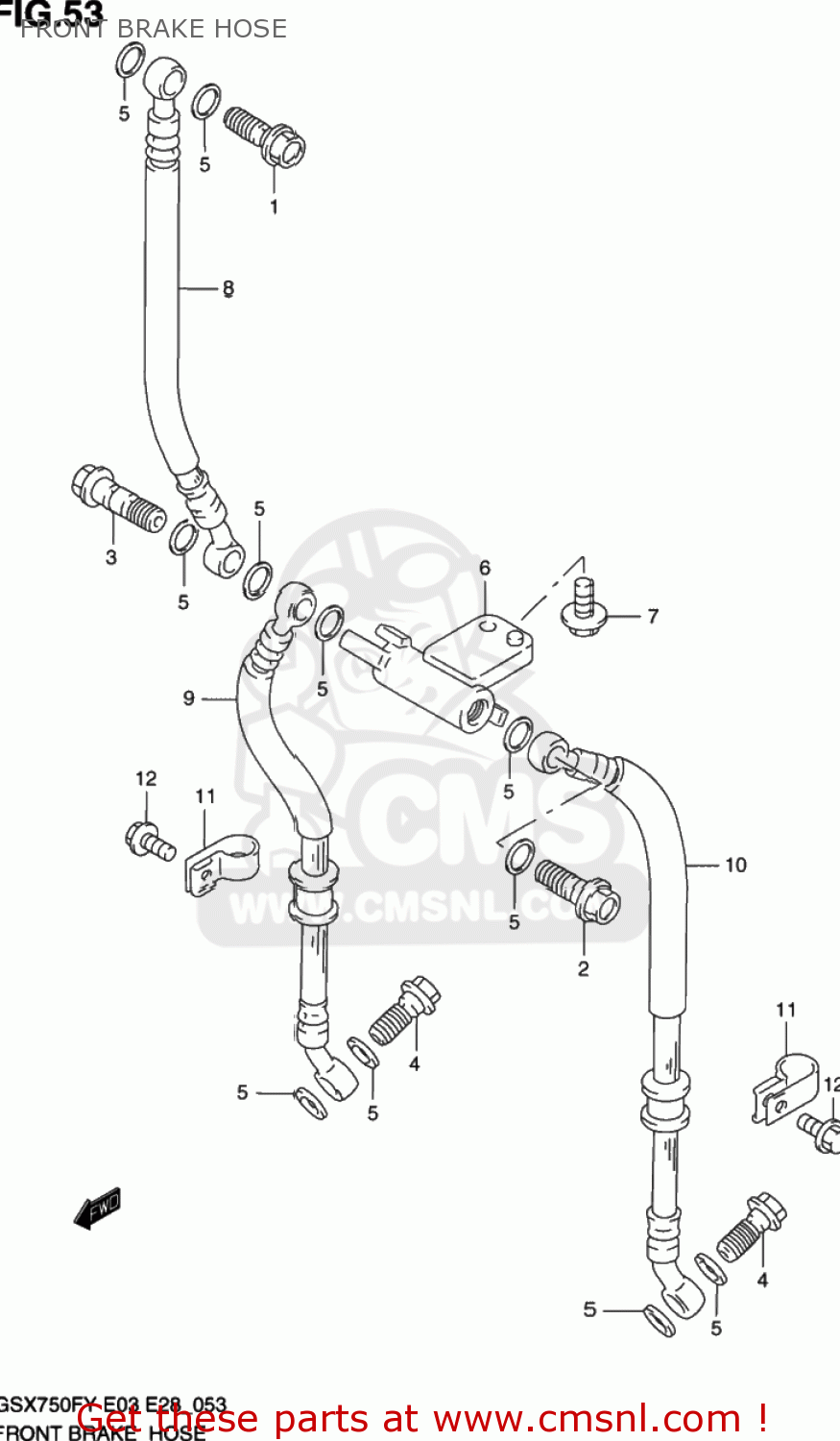 FRONT BRAKE HOSE GSX750F KATANA 2002 (K2) USA (E03)