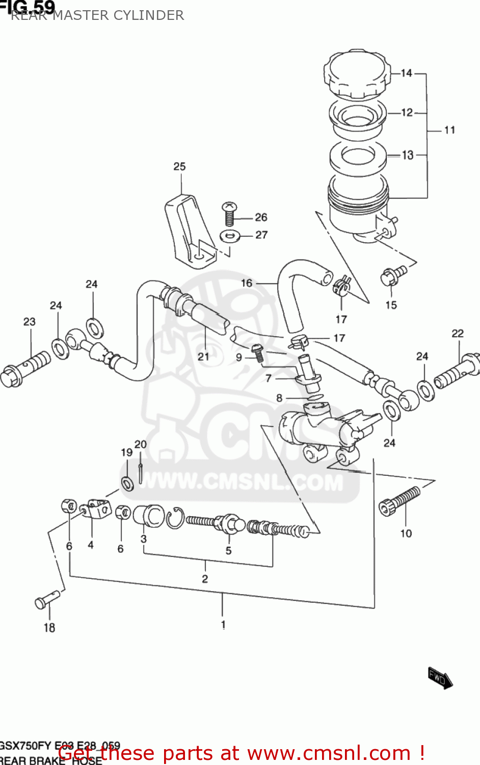 REAR MASTER CYLINDER GSX750F KATANA 2002 (K2) USA (E03)
