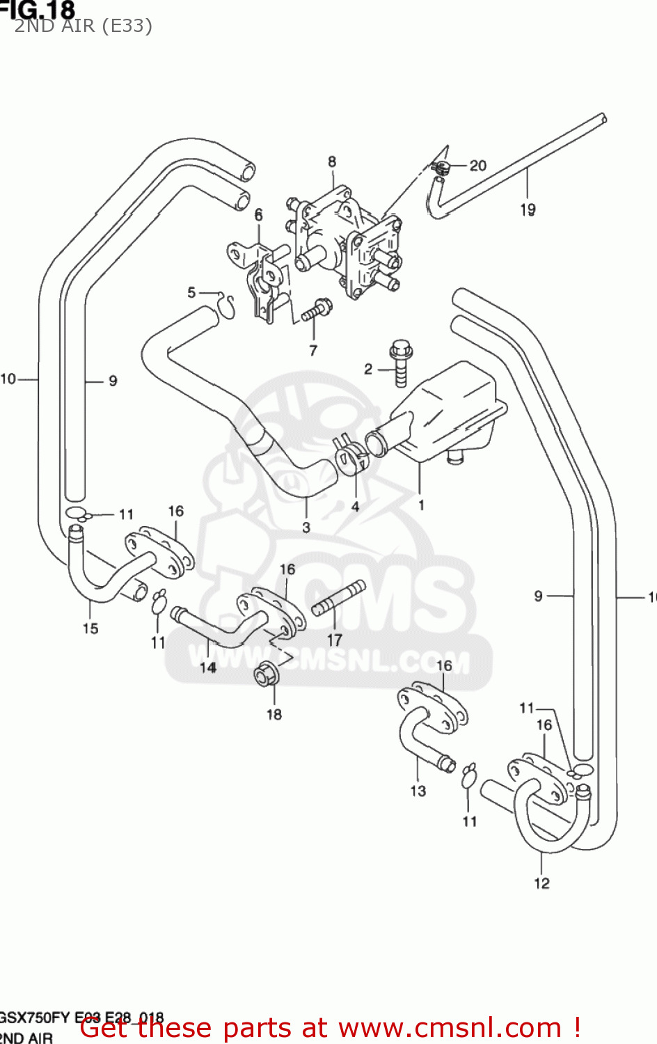 2ND AIR (E33) GSX750F KATANA 2003 (K3) USA (E03)