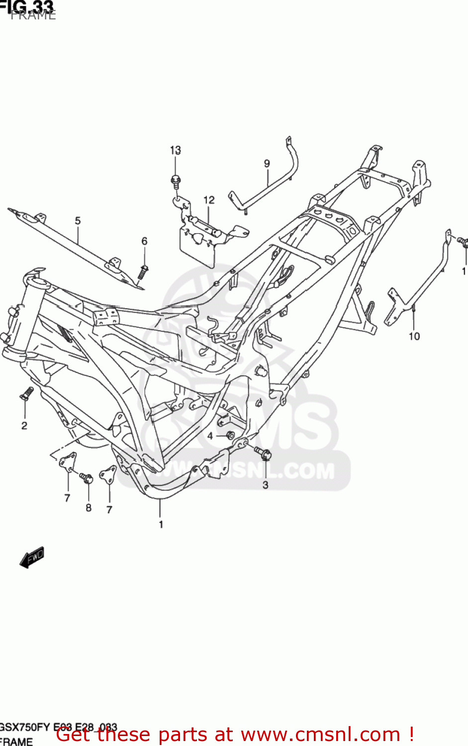 FRAME GSX750F KATANA 2003 (K3) USA (E03)