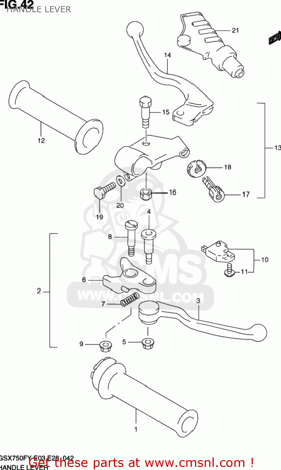 HANDLE LEVER GSX750F KATANA 2003 (K3) USA (E03)