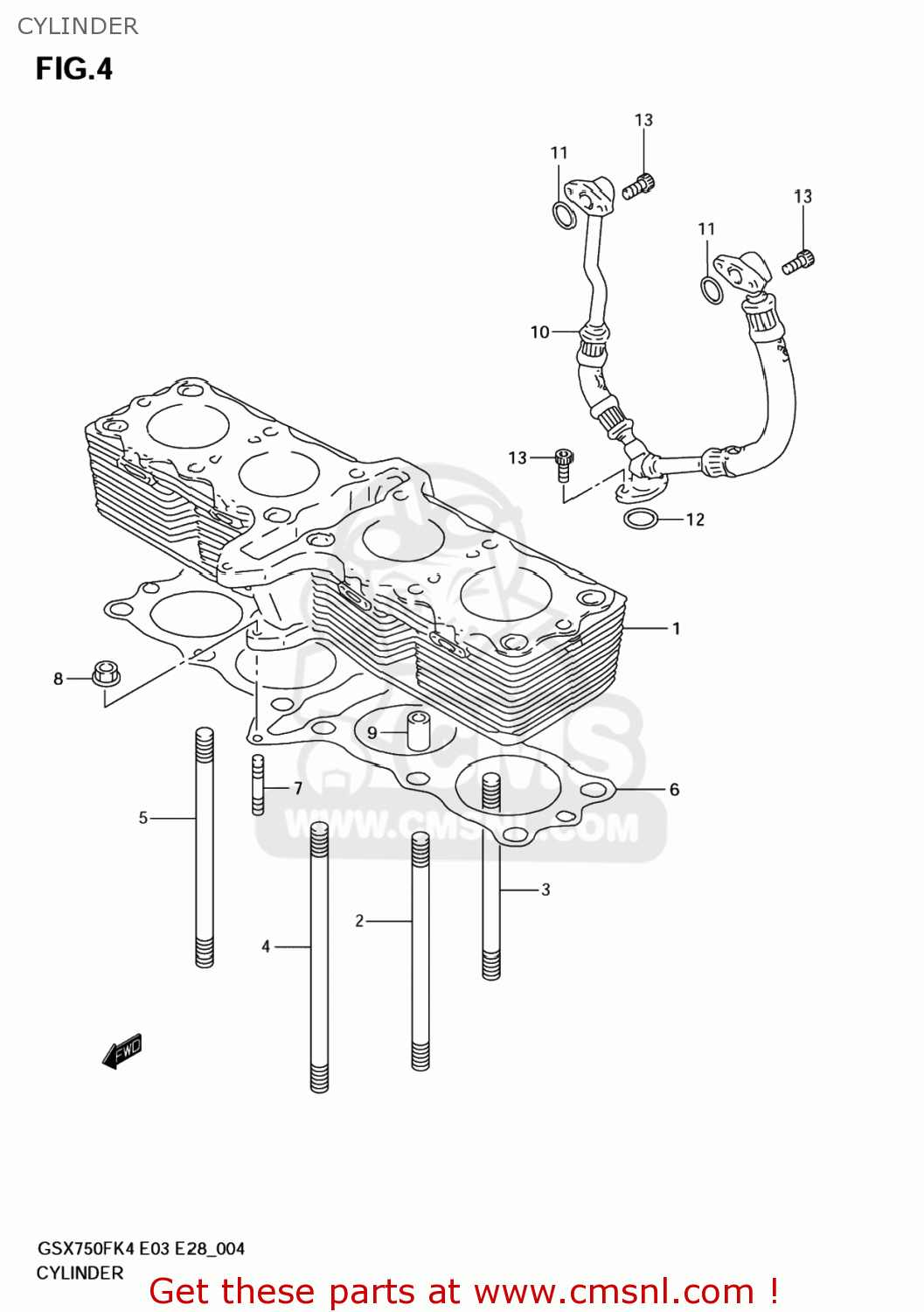 CYLINDER GSX750F KATANA 2004 (K4) USA (E03)