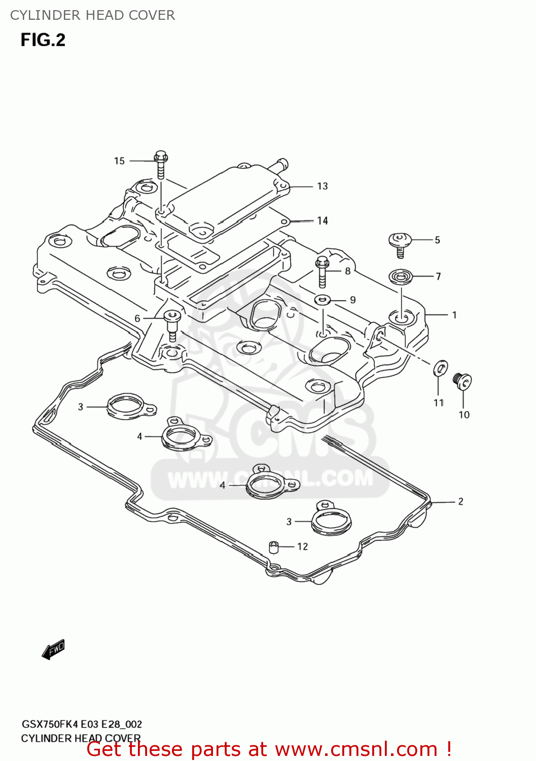 CYLINDER HEAD COVER GSX750F KATANA 2004 (K4) USA (E03)