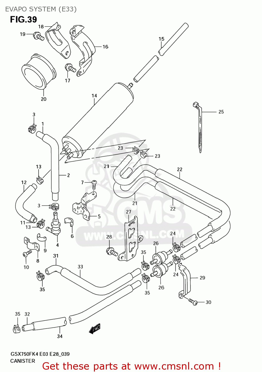 EVAPO SYSTEM (E33) GSX750F KATANA 2004 (K4) USA (E03)