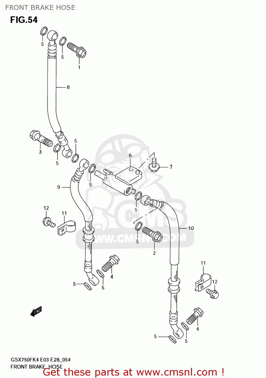 FRONT BRAKE HOSE GSX750F KATANA 2004 (K4) USA (E03)