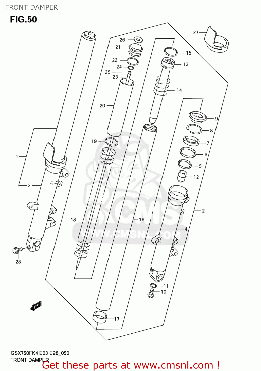 FRONT DAMPER GSX750F KATANA 2004 (K4) USA (E03)