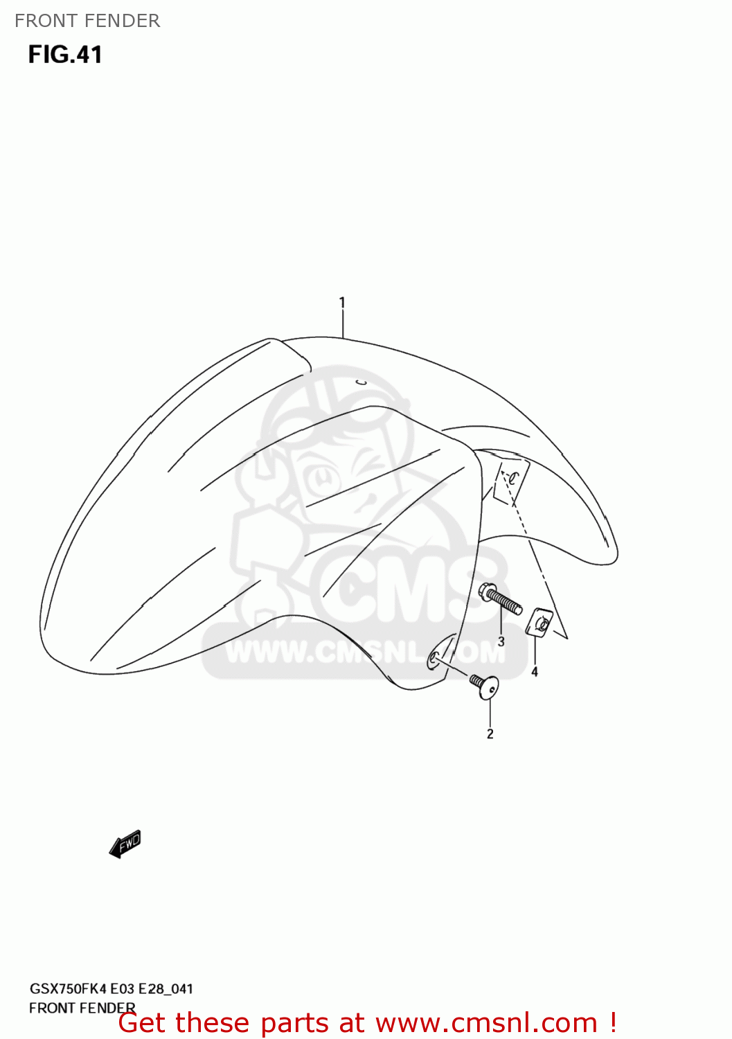 FRONT FENDER GSX750F KATANA 2004 (K4) USA (E03)