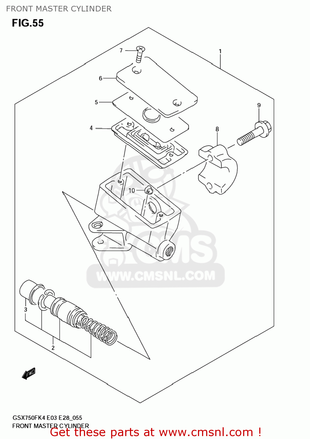 FRONT MASTER CYLINDER GSX750F KATANA 2004 (K4) USA (E03)