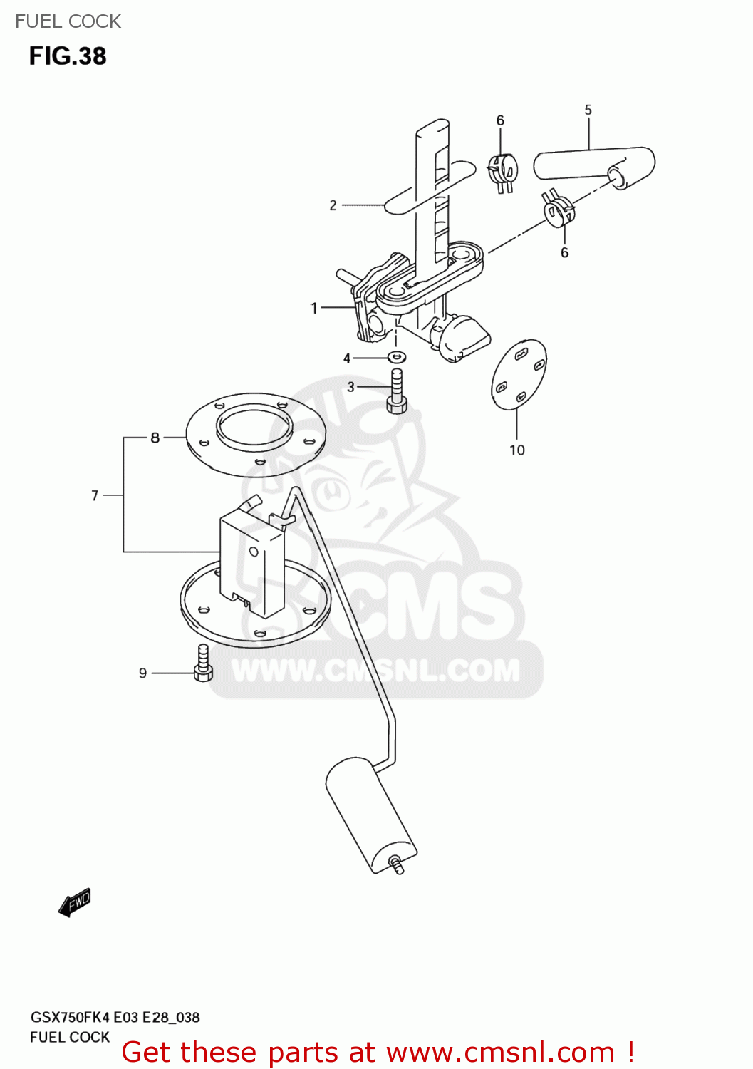 FUEL COCK GSX750F KATANA 2004 (K4) USA (E03)