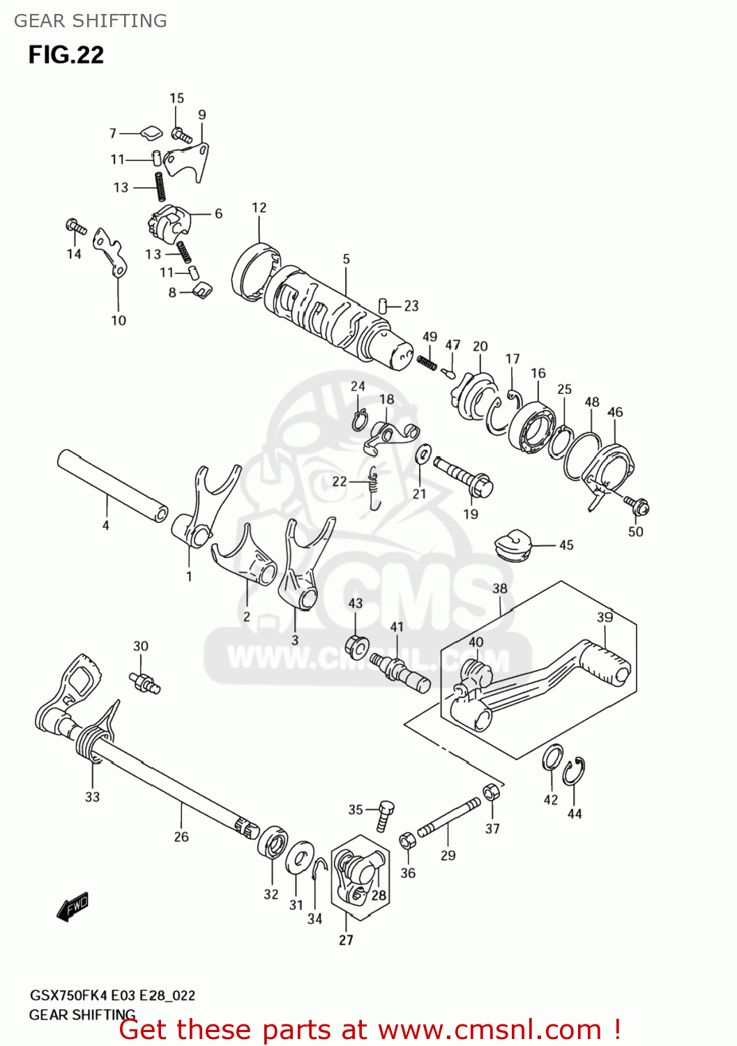 GEAR SHIFTING GSX750F KATANA 2004 (K4) USA (E03)
