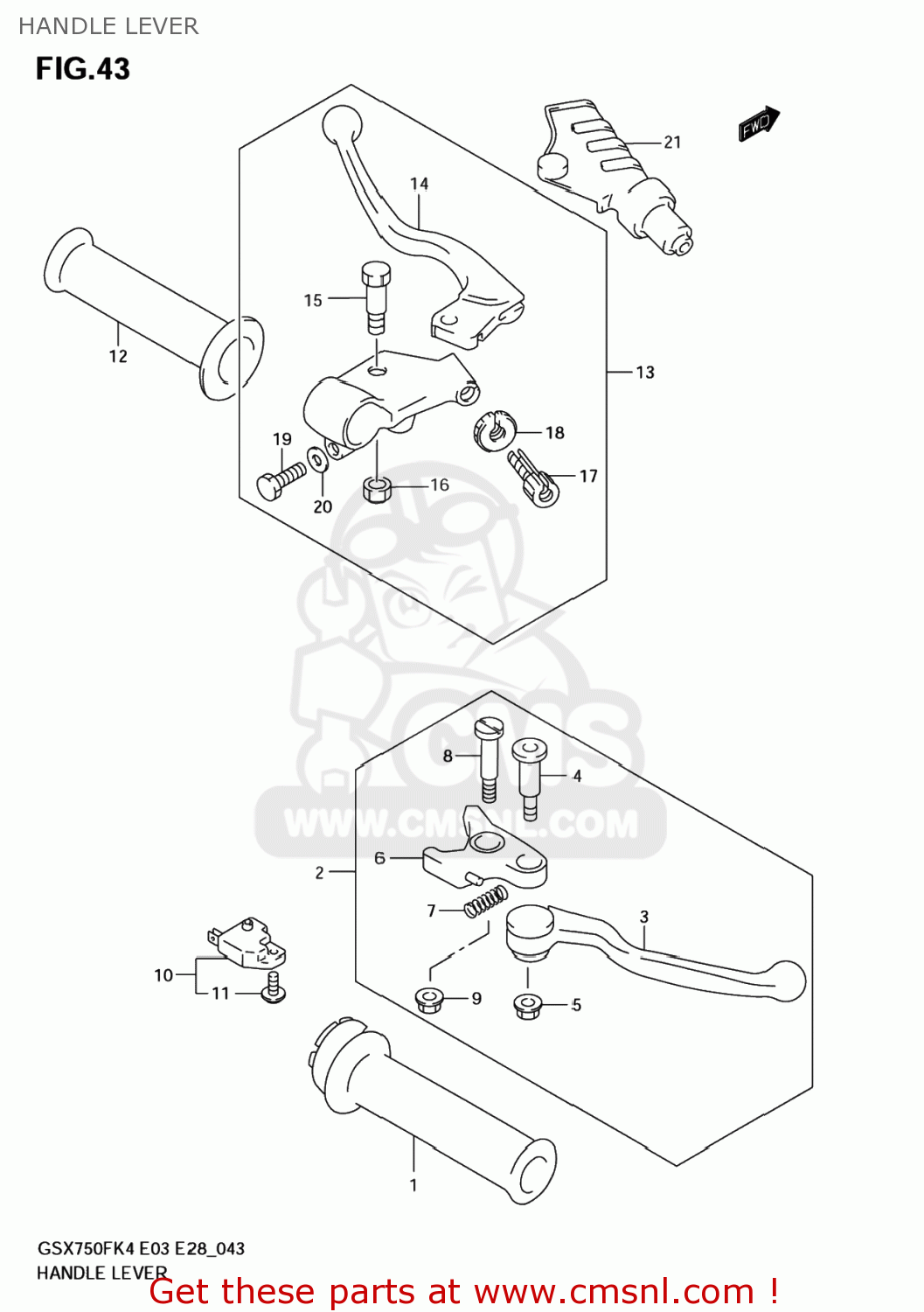 HANDLE LEVER GSX750F KATANA 2004 (K4) USA (E03)