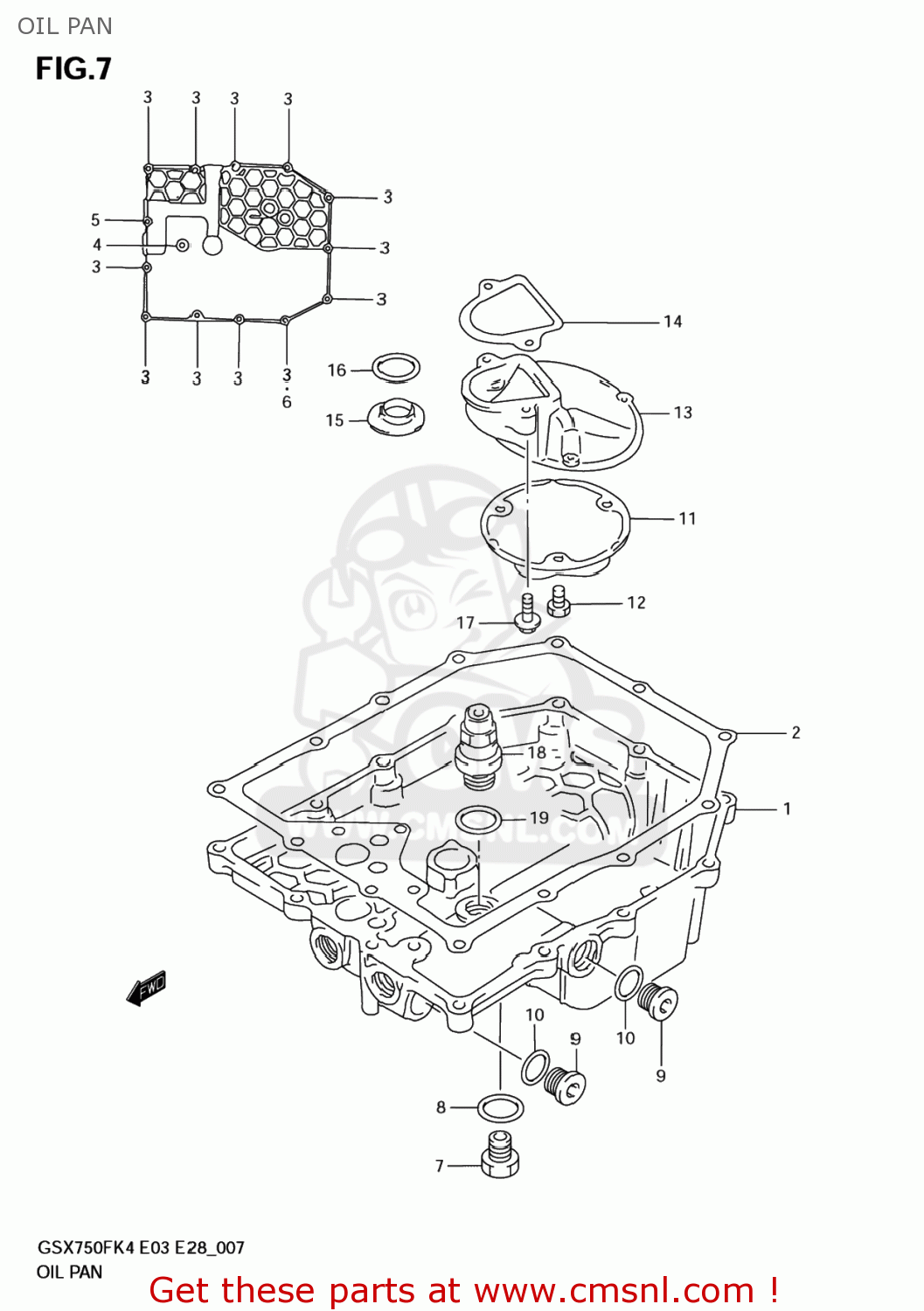OIL PAN GSX750F KATANA 2004 (K4) USA (E03)
