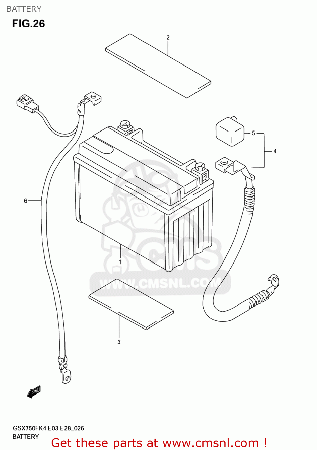 BATTERY GSX750F KATANA 2005 (K5) USA (E03)
