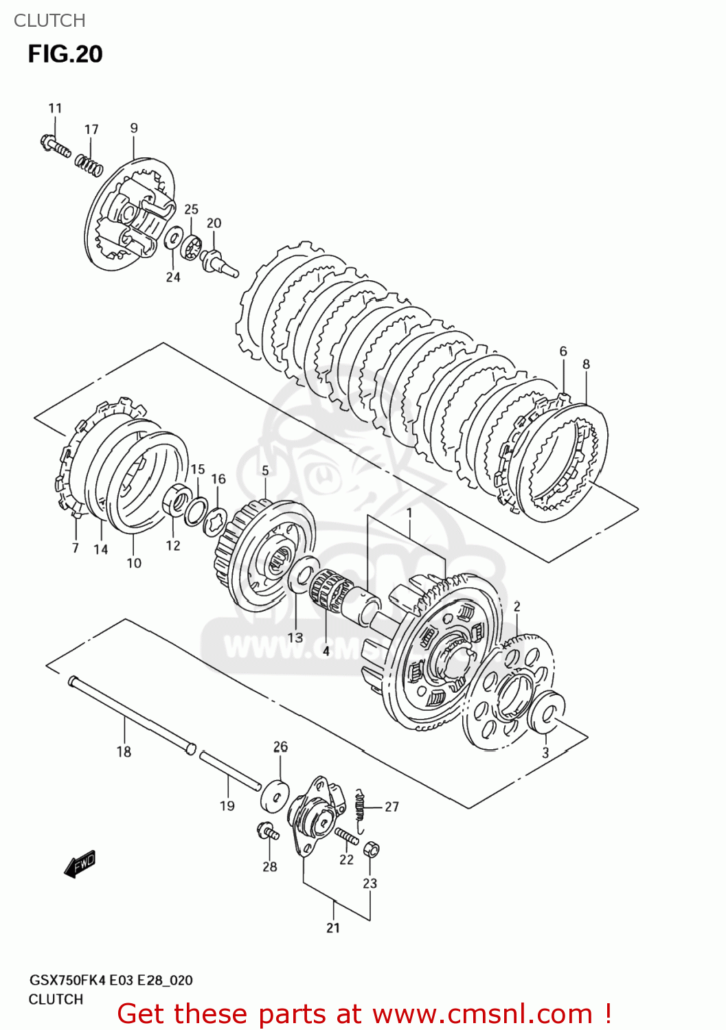 CLUTCH GSX750F KATANA 2005 (K5) USA (E03)