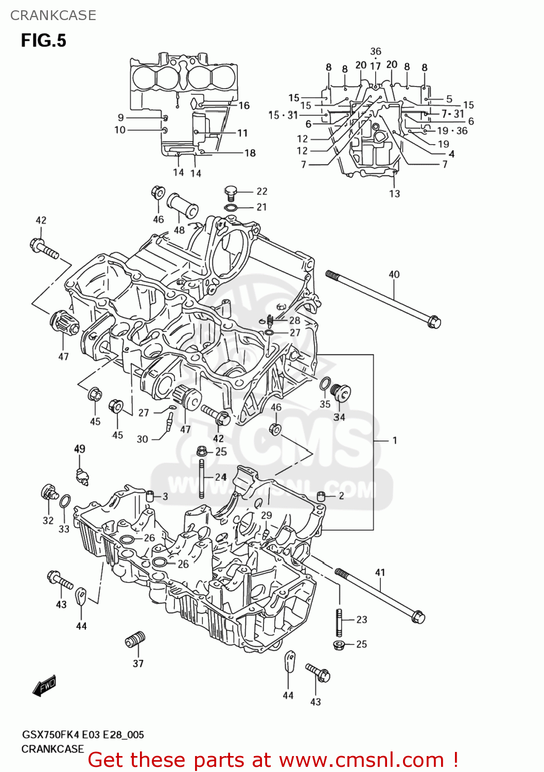 CRANKCASE GSX750F KATANA 2005 (K5) USA (E03)