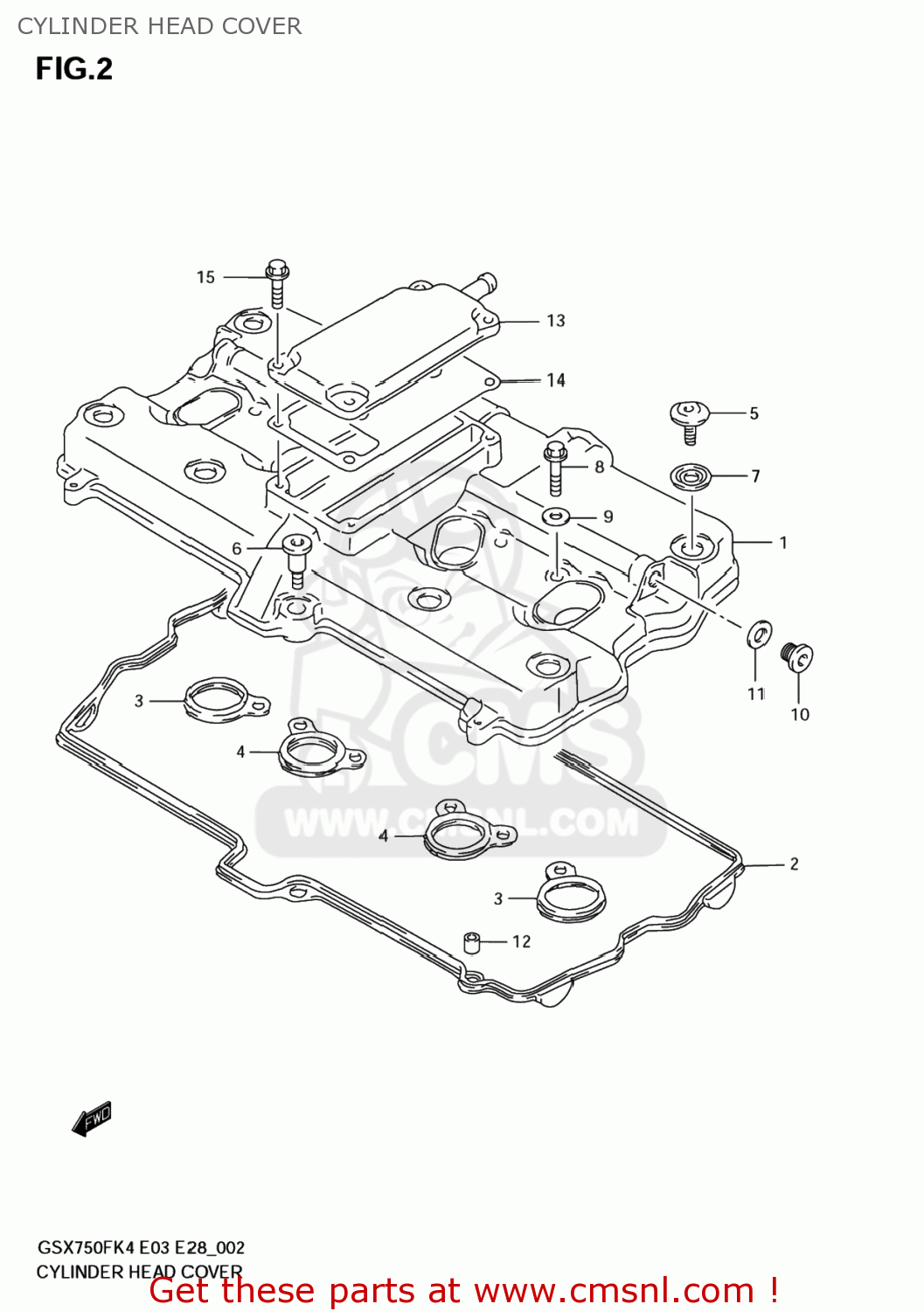 CYLINDER HEAD COVER GSX750F KATANA 2005 (K5) USA (E03)