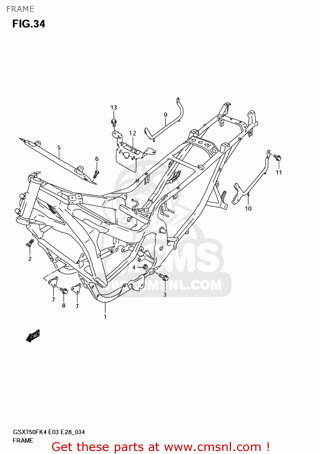 FRAME GSX750F KATANA 2005 (K5) USA (E03)