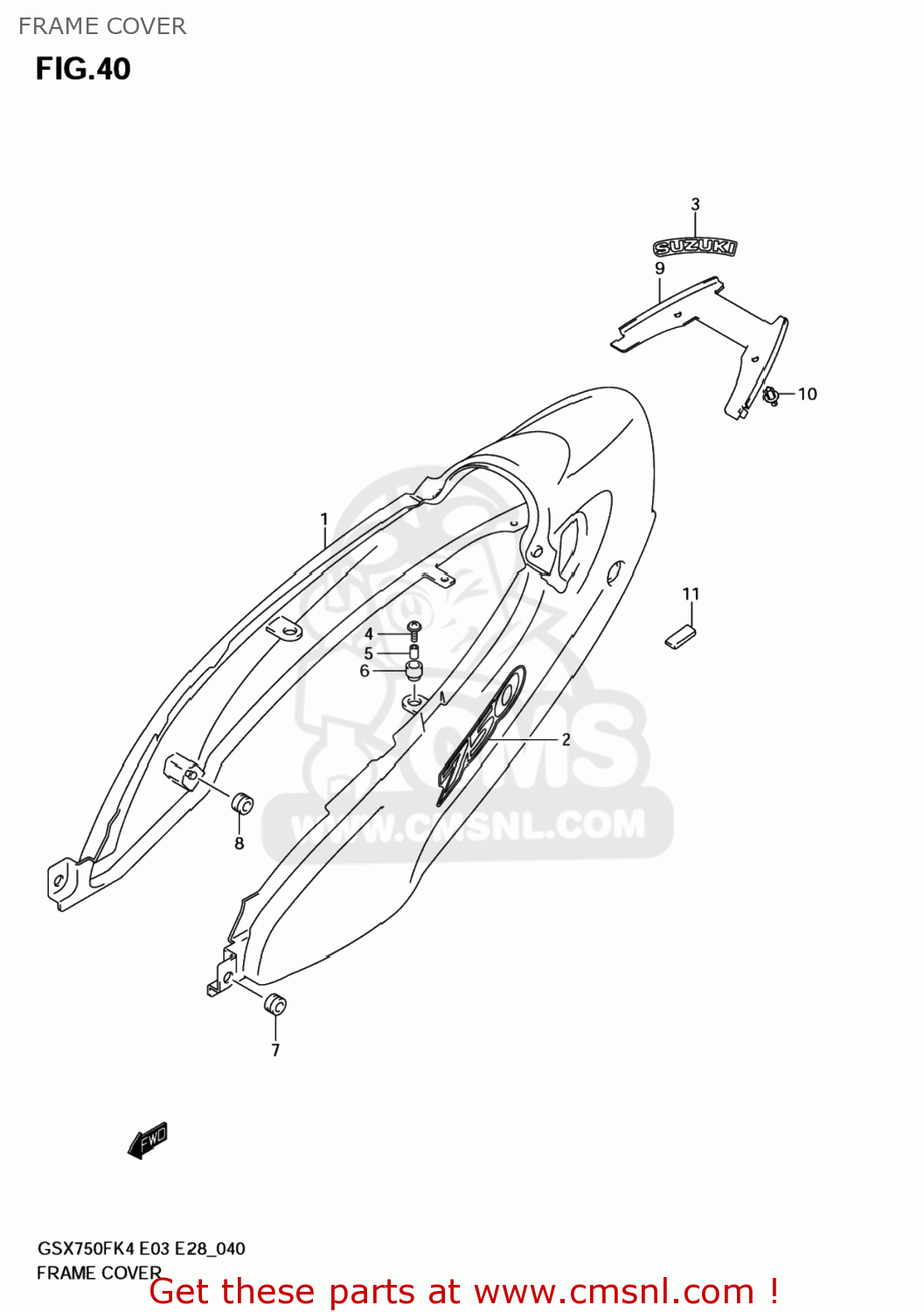 FRAME COVER GSX750F KATANA 2005 (K5) USA (E03)