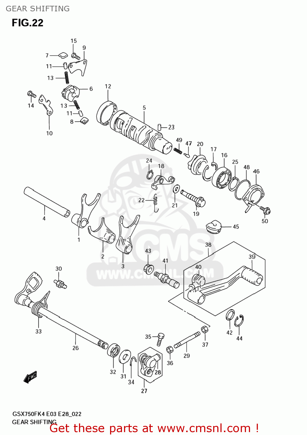 GEAR SHIFTING GSX750F KATANA 2005 (K5) USA (E03)