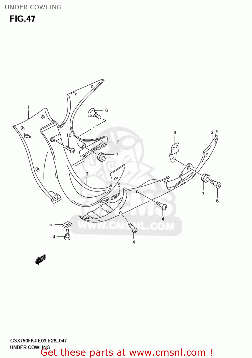 UNDER COWLING GSX750F KATANA 2005 (K5) USA (E03)