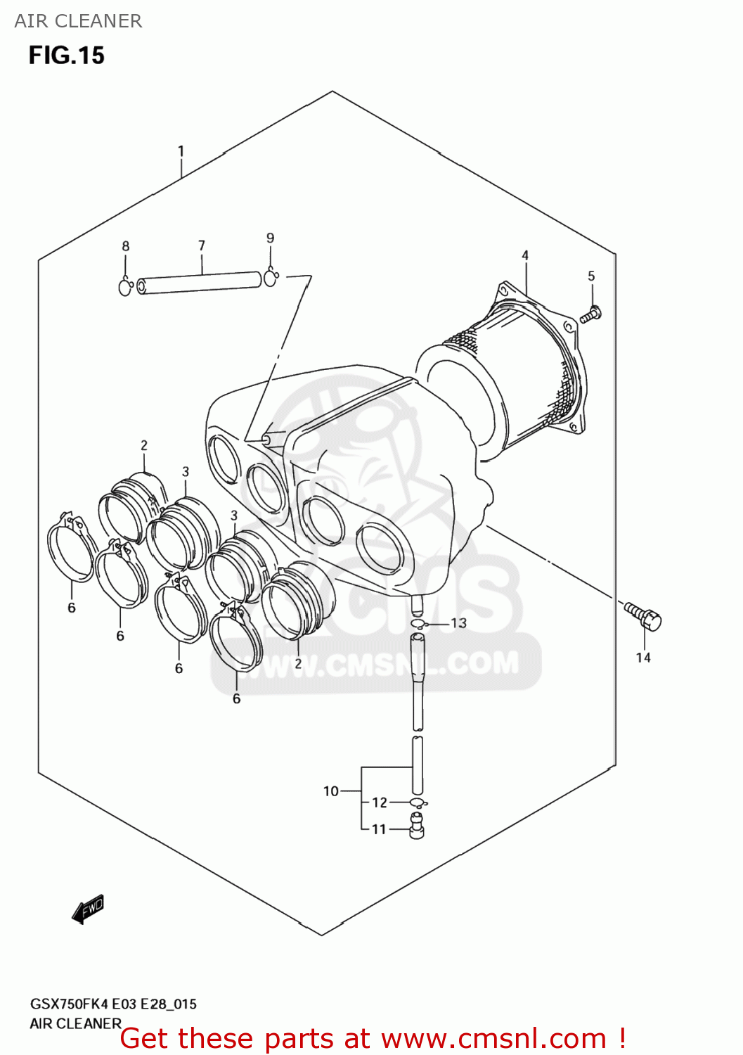 Suzuki Gsx750f Katana 06 K6 Usa E03 Air Cleaner Buy Original Air Cleaner Spares Online